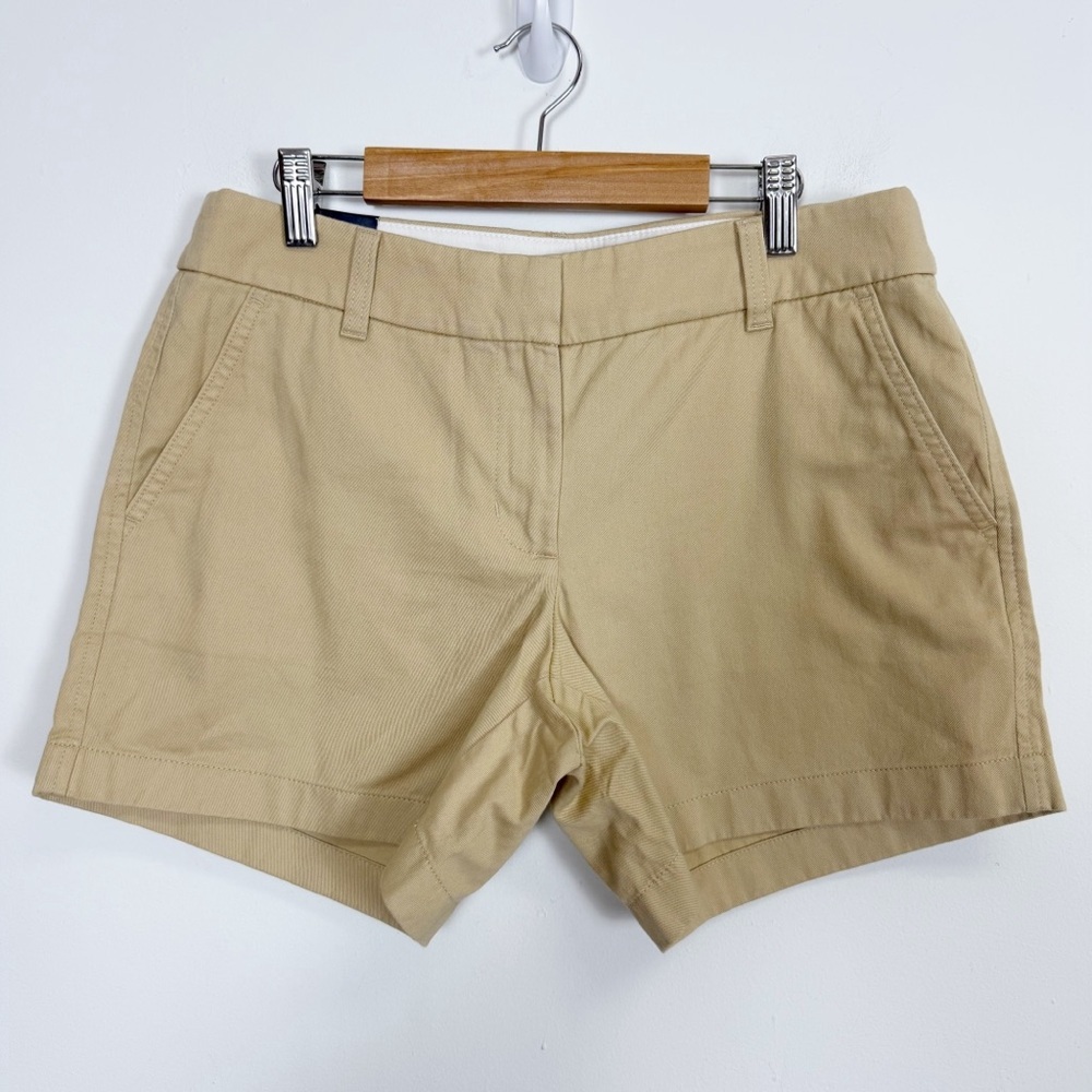 J Crew 5 Inch Shorts Womens 4 Khaki Tan H1453 NWT NEW Cotton Blend Chinos